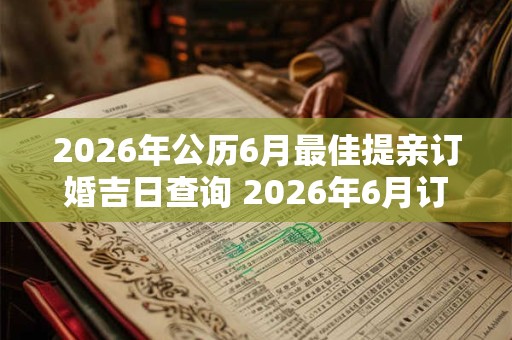 2026年公历6月最佳提亲订婚吉日查询 2026年6月订婚最佳日期