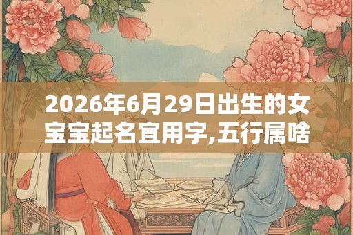 2026年6月29日出生的女宝宝起名宜用字,五行属啥