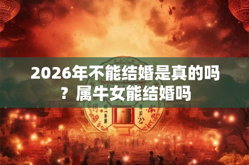 2026年不能结婚是真的吗？属牛女能结婚吗
