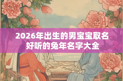 2026年出生的男宝宝取名 好听的兔年名字大全