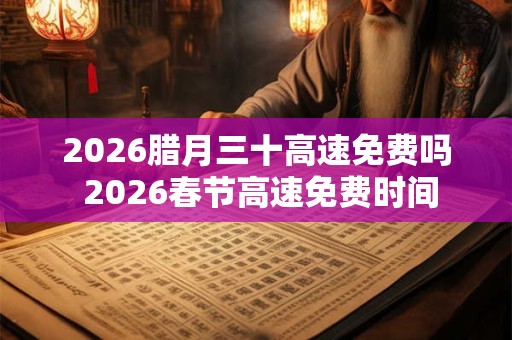 2026腊月三十高速免费吗 2026春节高速免费时间 2026腊月三十高速免费吗 2026春节高速免费时间