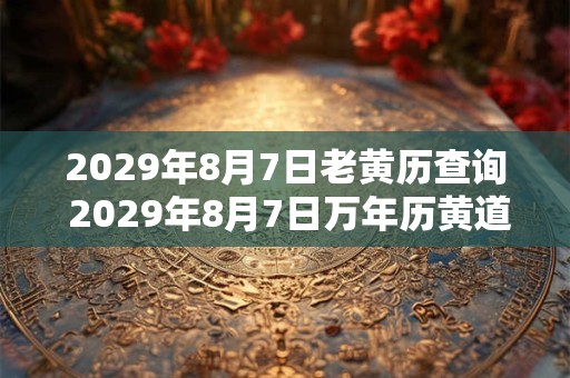 2029年8月7日老黄历查询 2029年8月7日万年历黄道吉日