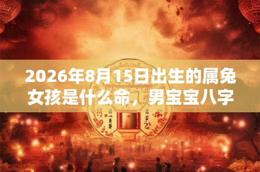 2026年8月15日出生的属兔女孩是什么命，男宝宝八字命运分析