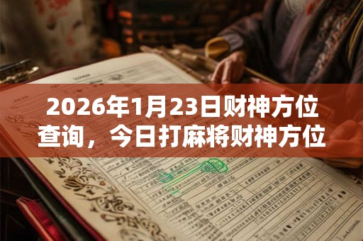 2026年1月23日财神方位查询，今日打麻将财神方位一览表