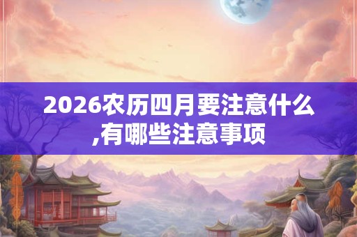 2026农历四月要注意什么,有哪些注意事项 2026农历四月要注意什么,有哪些注意事项
