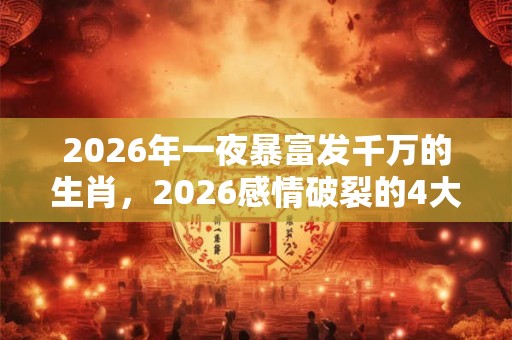 2026年一夜暴富发千万的生肖，2026感情破裂的4大生肖