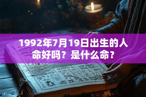 1992年7月19日出生的人命好吗？是什么命？