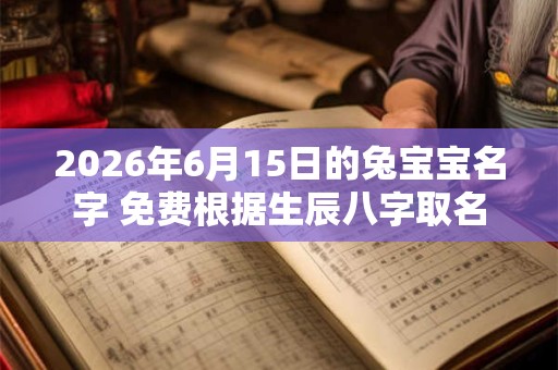 2026年6月15日的兔宝宝名字 免费根据生辰八字取名