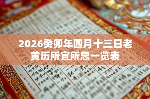 2026癸卯年四月十三日老黄历所宜所忌一览表