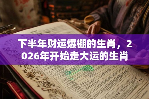 下半年财运爆棚的生肖，2026年开始走大运的生肖