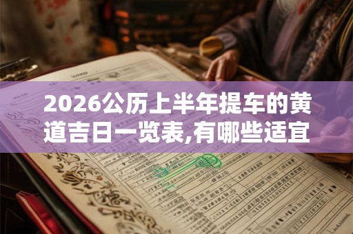 2026公历上半年提车的黄道吉日一览表,有哪些适宜提车入宅的日子