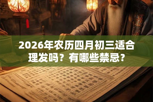 2026年农历四月初三适合理发吗？有哪些禁忌？