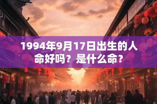 1994年9月17日出生的人命好吗？是什么命？