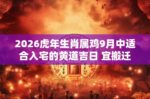 2026虎年生肖属鸡9月中适合入宅的黄道吉日 宜搬迁良机 2026虎年生肖属鸡9月中适合入宅的黄道吉日 宜搬迁良机