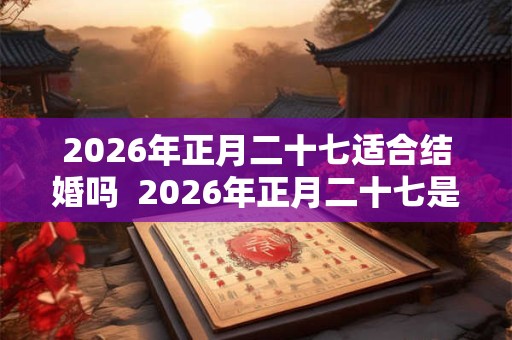 2026年正月二十七适合结婚吗  2026年正月二十七是黄道吉日吗