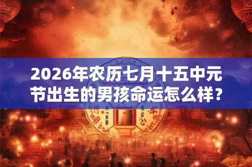 2026年农历七月十五中元节出生的男孩命运怎么样？命理详解