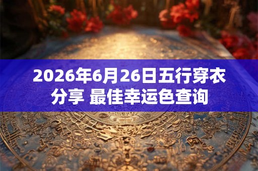 2026年6月26日五行穿衣分享 最佳幸运色查询