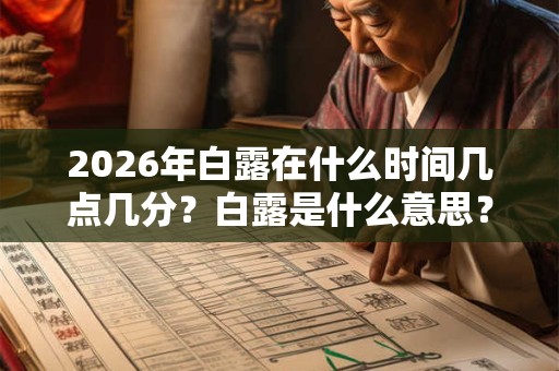 2026年白露在什么时间几点几分？白露是什么意思？