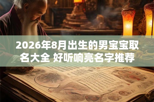 2026年8月出生的男宝宝取名大全 好听响亮名字推荐