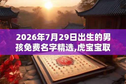 2026年7月29日出生的男孩免费名字精选,虎宝宝取名