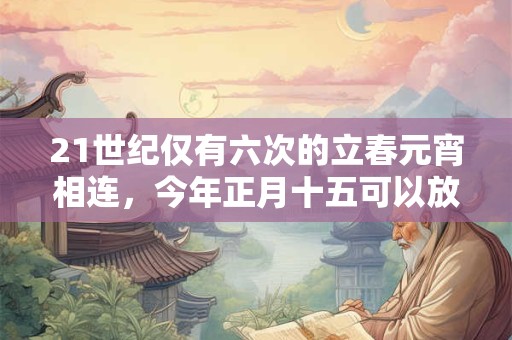 21世纪仅有六次的立春元宵相连，今年正月十五可以放烟花送灯吗