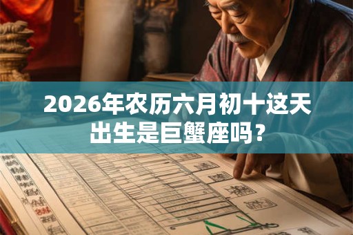 2026年农历六月初十这天出生是巨蟹座吗? 2026年农历六月初十这天出生是巨蟹座吗?