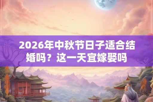 2026年中秋节日子适合结婚吗？这一天宜嫁娶吗