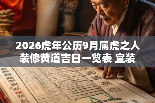 2026虎年公历9月属虎之人装修黄道吉日一览表 宜装潢佳期 2026虎年公历9月属虎之人装修黄道吉日一览表 宜装潢佳期