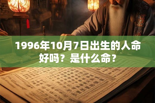 1996年10月7日出生的人命好吗？是什么命？