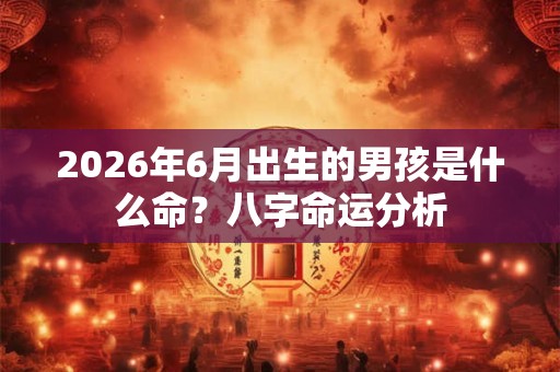 2026年6月出生的男孩是什么命？八字命运分析