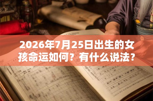 2026年7月25日出生的女孩命运如何？有什么说法？