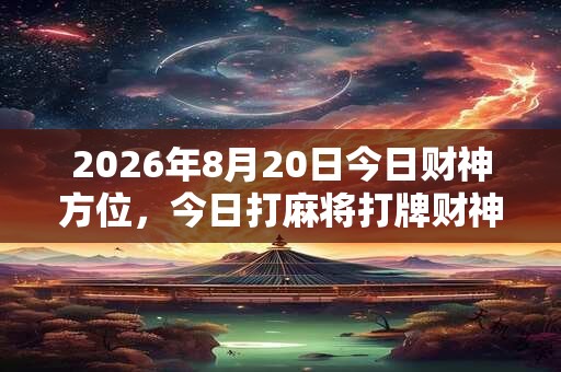 2026年8月20日今日财神方位，今日打麻将打牌财神方位