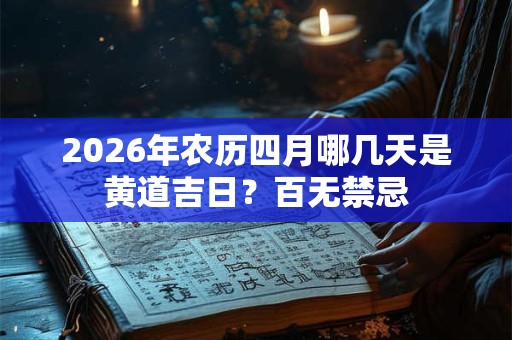 2026年农历四月哪几天是黄道吉日？百无禁忌