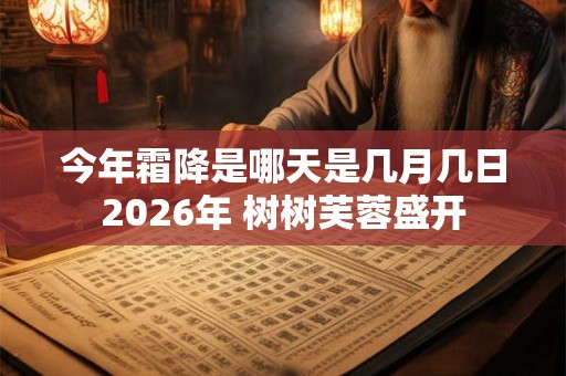 今年霜降是哪天是几月几日2026年 树树芙蓉盛开