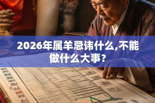 2026年属羊忌讳什么,不能做什么大事？