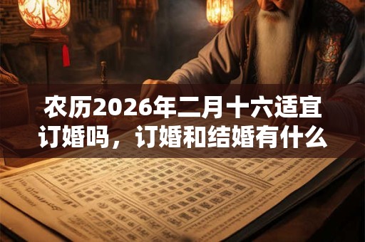 农历2026年二月十六适宜订婚吗，订婚和结婚有什么区别？