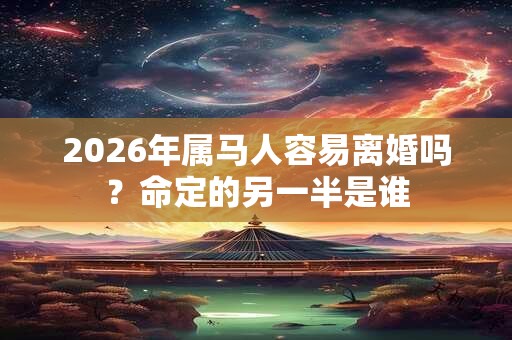 2026年属马人容易离婚吗？命定的另一半是谁