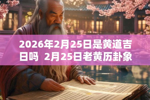 2026年2月25日是黄道吉日吗  2月25日老黄历卦象