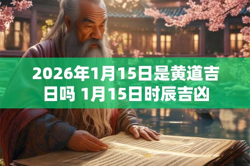 2026年1月15日是黄道吉日吗 1月15日时辰吉凶