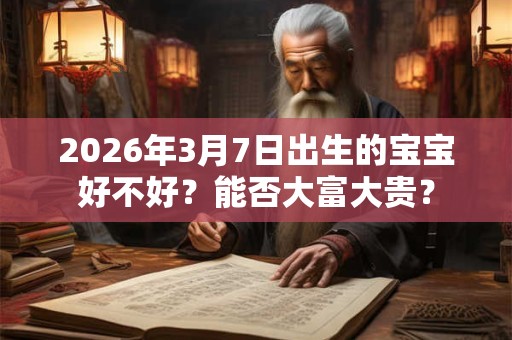 2026年3月7日出生的宝宝好不好？能否大富大贵？