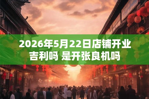 2026年5月22日店铺开业吉利吗 是开张良机吗 2026年5月22日店铺开业吉利吗 是开张良机吗