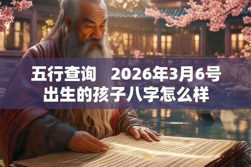 五行查询   2026年3月6号出生的孩子八字怎么样