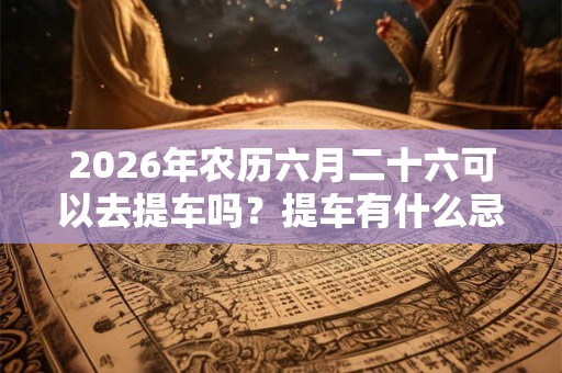 2026年农历六月二十六可以去提车吗？提车有什么忌讳？