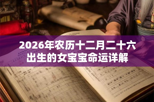 2026年农历十二月二十六出生的女宝宝命运详解