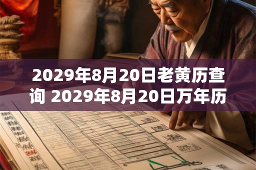 2029年8月20日老黄历查询 2029年8月20日万年历黄道吉日