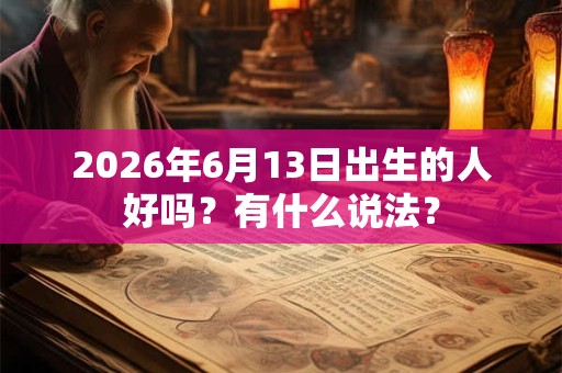 2026年6月13日出生的人好吗？有什么说法？