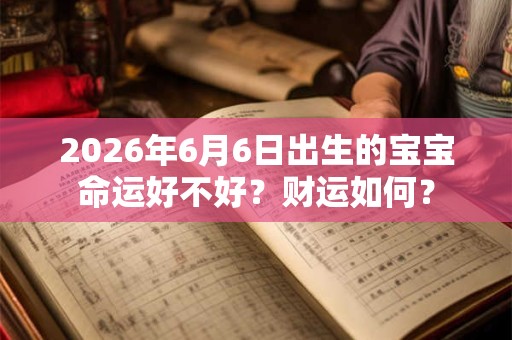 2026年6月6日出生的宝宝命运好不好?财运如何? 2026年6月6日出生的宝宝命运好不好?财运如何?