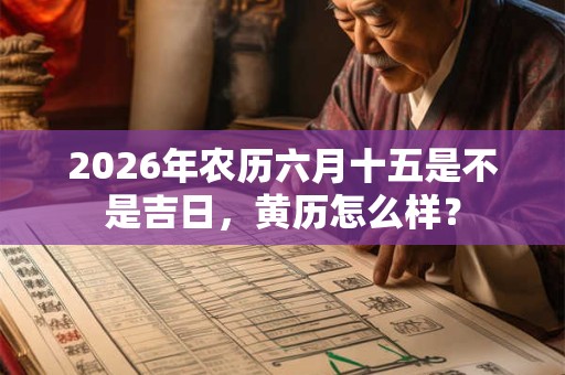 2026年农历六月十五是不是吉日，黄历怎么样？