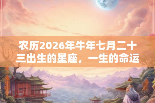 农历2026年牛年七月二十三出生的星座，一生的命运运势如何？