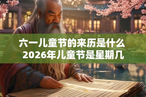 六一儿童节的来历是什么 2026年儿童节是星期几
